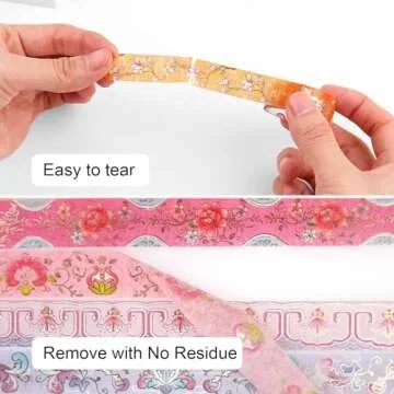 Lychii Washi Tape Set, 12 Rolls Vintage Masking Tape, Gold Foil Decorative Tape, 5M/16.4Ft Long Glitting Oriental Aesthetic Journaling Supplies for Planner, Bujo, Artistic Projects - 15mm