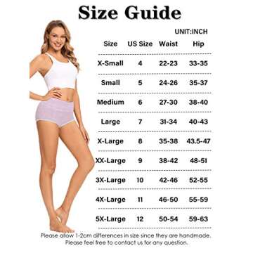 POKARLA Womens Cotton Underwear High Waist Full Coverage Briefs Soft Breathable Postpartum Panties Stretch Underpants Regular & Plus Size