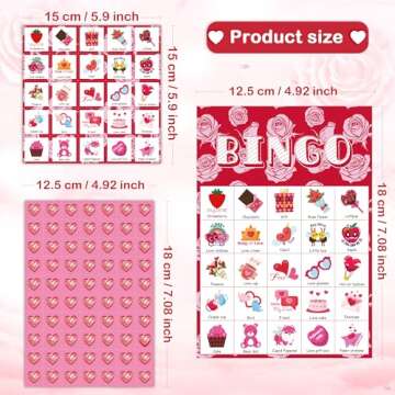 OHOME Valentines Crafts for Kids - Valentines Bingo Cards,7.08x4.92 Inch