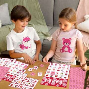 OHOME Valentines Crafts for Kids - Valentines Bingo Cards,7.08x4.92 Inch