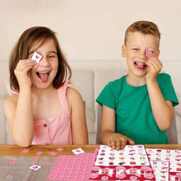 OHOME Valentines Crafts for Kids - Valentines Bingo Cards,7.08x4.92 Inch