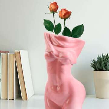 Female Body Vase - Elegant Vase for Flowers, Luxury Home Décor Vase, Woman Body Sculpture, Artistic Plant Vase, Modern Body Planter for Women’s Home Décor