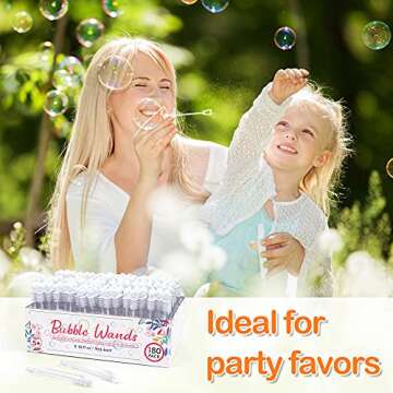 Inscraft 180 Pack Bubble Wands for Parties and Celebrations