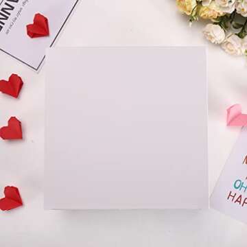 12 Pack White Gift Boxes 8x8x4 Inches, Paper Gift Box with Lids for Wedding Present, Bridesmaid Prop...