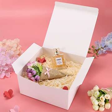 12 Pack White Gift Boxes 8x8x4 Inches, Paper Gift Box with Lids for Wedding Present, Bridesmaid Proposal Gift, Cupcake Boxes, Birthday Party Favor, Engagements and Christmas