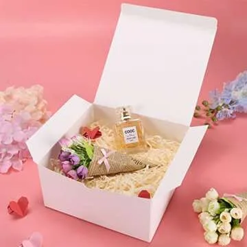 12 Pack White Gift Boxes 8x8x4 Inches, Paper Gift Box with Lids for Wedding Present, Bridesmaid Proposal Gift, Cupcake Boxes, Birthday Party Favor, Engagements and Christmas