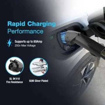 NIVION 80A NACS to J1772 Charging Adapter for EVs