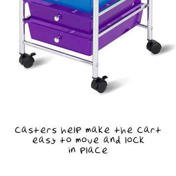 Honey-Can-Do CRT-02214 Rolling Office Organizer, 10-Drawer,Multicolored