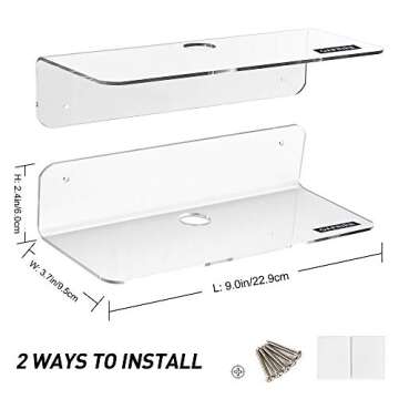 Stylish OAPRIRE Acrylic Wall Shelves Set of 4