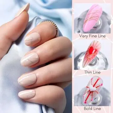 Makartt Spider Gel for Nails - 6 Colors Elastic Wire Drawing Gel for Line Nail Art Design, Upgraded White, Black, Red, Gold, Silver, Rose Gold