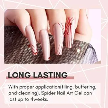 Makartt Spider Gel for Nails - 6 Colors Elastic Wire Drawing Gel for Line Nail Art Design, Upgraded White, Black, Red, Gold, Silver, Rose Gold