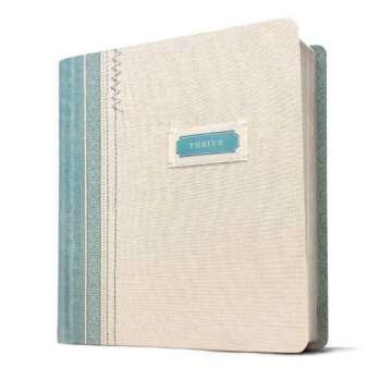 NLT THRIVE Creative Journaling Devotional Bible (Hardcover Fabric, Blue/Cream Shabby Chic)