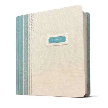 NLT THRIVE Creative Journaling Devotional Bible (Hardcover Fabric, Blue/Cream Shabby Chic)