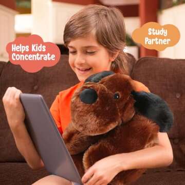 Cuddle Buds 5lbs Weighted Dog Stuffed Animal for Sensory Needs, 20'' Plush Dog, Weighted Stuffed Animals for Adults, Soft Plushie Toy