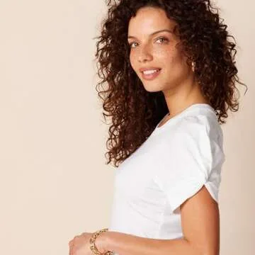 Women's Classic-Fit Twist Sleeve T-Shirt - Comfort & Style