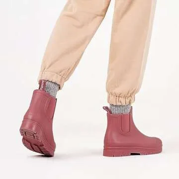 Planone Women's Waterproof Short Rain Boots for Outdoors