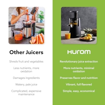 Hurom H-AA Slow Juicer Matte Black Nutrient-Rich Quiet