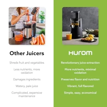 Hurom H-AA Slow Juicer Matte Black Nutrient-Rich Quiet