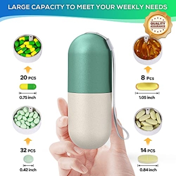 Zannaki Large Eco-Friendly Weekly Pill Organizer for Supplements