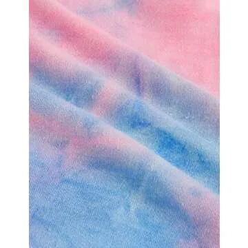 SweatyRocks Women's Cold Shoulder Tie Dye Pullover Hoodie Crop Top Sweatshirt Tie Dye Pink X-Small