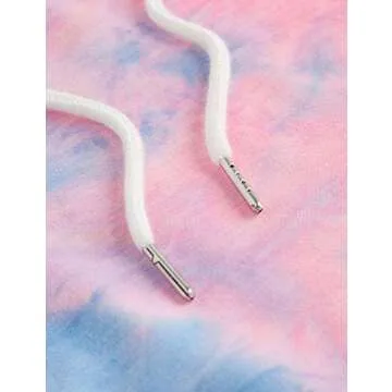 SweatyRocks Women's Cold Shoulder Tie Dye Pullover Hoodie Crop Top Sweatshirt Tie Dye Pink X-Small