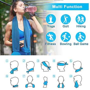 Amgico 8 Packs Cooling Towels for Neck Face, Instant Cool Breathable Chilly Ice Towel Bulk, Cold Swe...