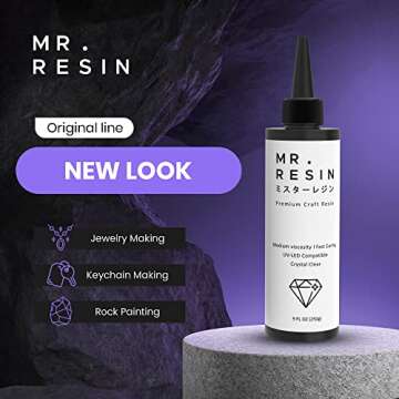 MR. RESIN UV Resin kit with Light (200g Kit) Crystal Clear UV Epoxy Resin for Crafts, Jewelry Making...