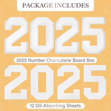 Graduation Party Supplies 2025-2025 Number Charcuterie Board Box - 10" Serving Paper Tray for Graduation Party Decorations Food Fruit Container