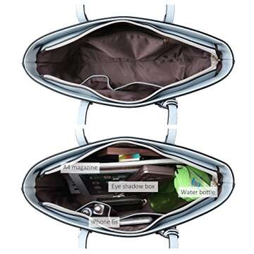 Handbags for Women Large Purses Leather Tote Bag School Shoulder Bag with External Pocket