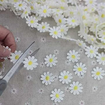 IDONGCAI Daisy Flower Lace Trim 2.5CM 7Yards for Crafts