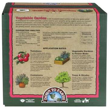 Down To Earth All Natural Fertilizers Organic Vegetable Garden Mix 4-4-4, 15 lb