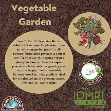 Down To Earth Organic Vegetable Garden Mix 4-4-4 Fertilizer