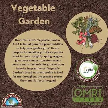Down To Earth Organic Vegetable Garden Mix 4-4-4 Fertilizer