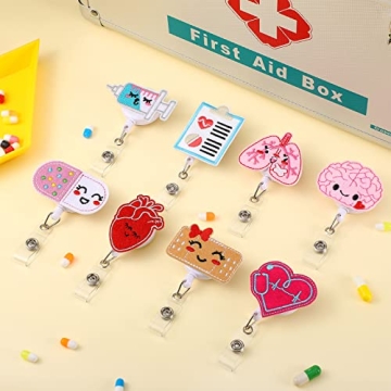 Cute Felt Nurse Badge Reels – 8 Pcs Set