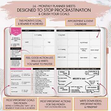 Law of Attraction Planner Sep 2023-Dec 2024 - Weekly and Monthly, a 16-Month Productivity Planner, Hourly Planner And Work Planner for Productivity & Happiness, Adhd Planner | Stickers
