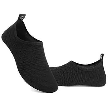 WateLves Womens and Mens Kids Water Shoes Barefoot Quick-Dry Aqua Socks for Beach Swim Surf Yoga Exercise (Blisters-Black, L)