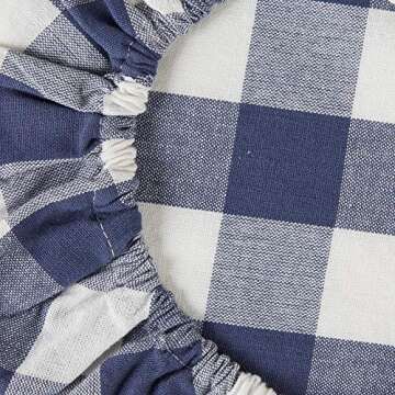 DII Reusable Cloth Bowl Cover Collection Machine Washable, Cotton with Elastic Stretch for Food Storage, 10.25"/8.25"/7.5" Diameter, Farmhouse Plaid, French Blue, 3 Piece