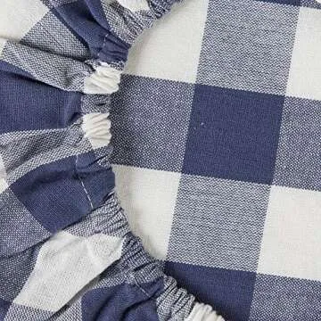 DII Reusable Cloth Bowl Cover Collection Machine Washable, Cotton with Elastic Stretch for Food Storage, 10.25"/8.25"/7.5" Diameter, Farmhouse Plaid, French Blue, 3 Piece