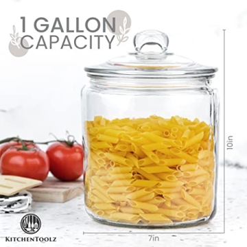 1 Gallon Airtight Glass Cookie Jar for Storage Needs