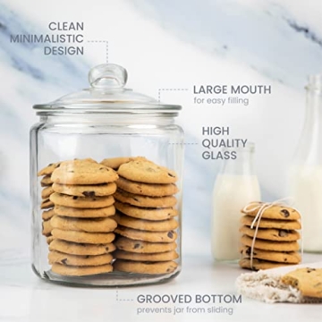 1 Gallon Airtight Glass Cookie Jar for Storage Needs