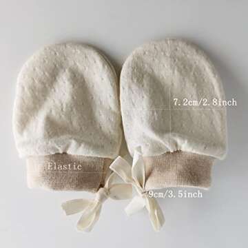 Organic Cotton Infant No Scratch Mittens Newborn for Baby Mittens 0-6 Months (free size, Patternless...