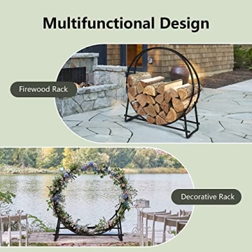 Goplus 41 Inch Heavy Duty Firewood Rack for Outdoor Storage