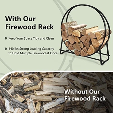 Goplus 41 Inch Heavy Duty Firewood Rack for Outdoor Storage