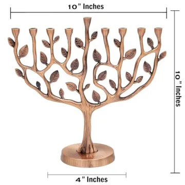 Dreidel Company Antique Copper Menorah for Hanukkah