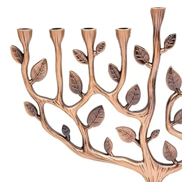 Dreidel Company Antique Copper Menorah for Hanukkah