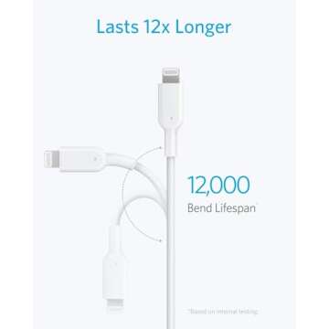 Anker USB C to Lightning Cable, 321 MFi Certified (3ft,White) for iPhone 13 Pro 12 Pro Max 12 11 X XS, AirPods Pro, Supports Power Delivery (Charger Not Included)