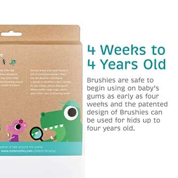 The Brushies Baby & Toddler Toothbrush & Storybook, Gift Set of 4 Brushes