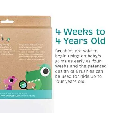 The Brushies Baby & Toddler Toothbrush & Storybook, Gift Set of 4 Brushes