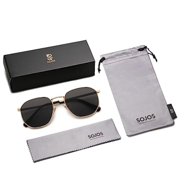 SOJOS Square Aviator Sunglasses - Trendy UV Protection