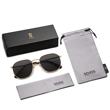 SOJOS Square Aviator Sunglasses - Trendy UV Protection